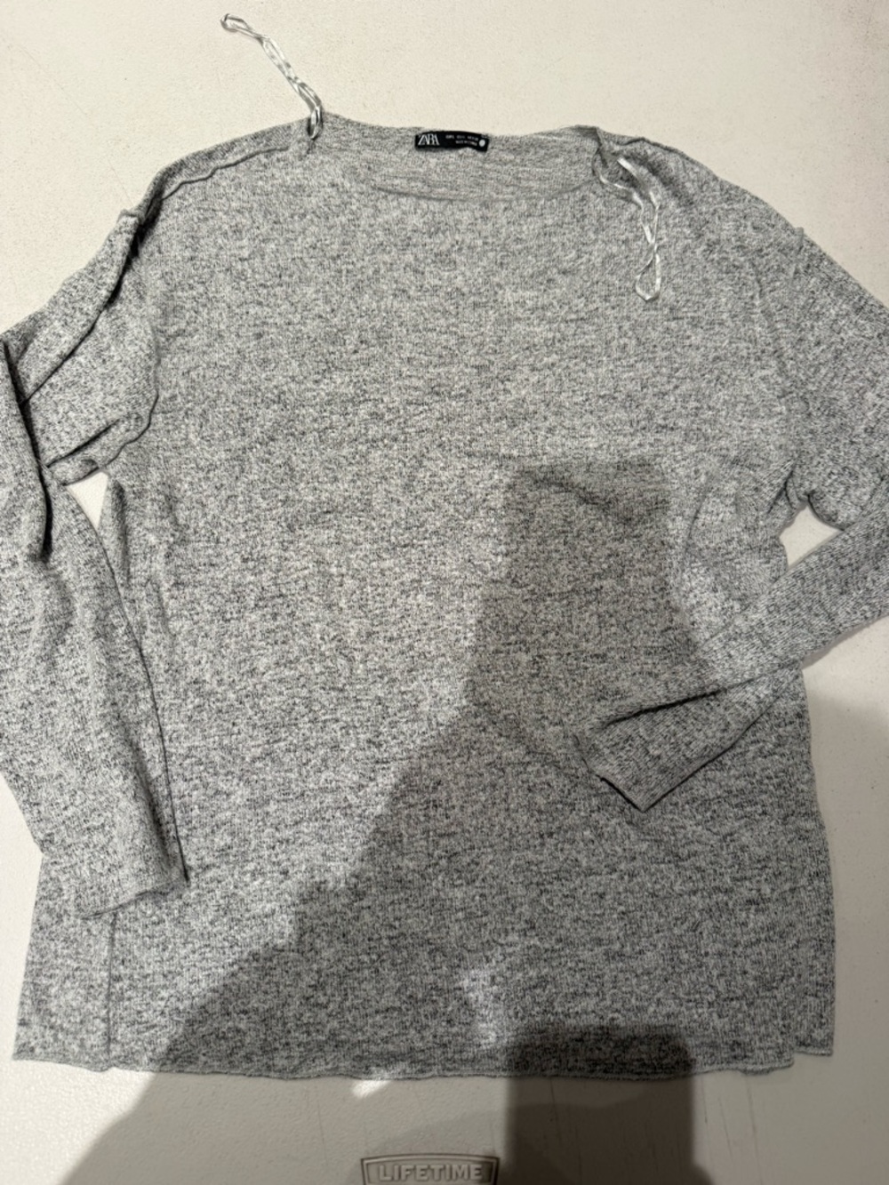 Zara Light Gray Crewneck Sweater